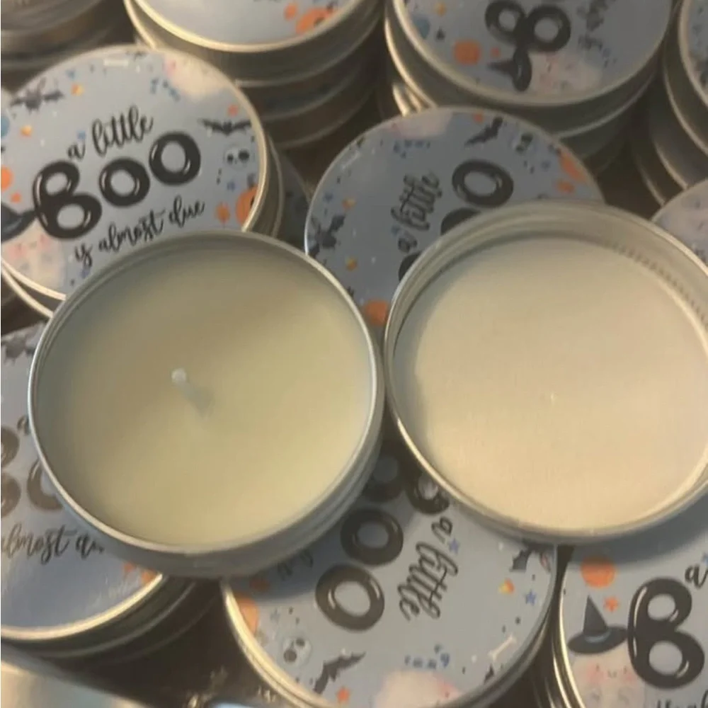 Halloween Themed Tin candels Containers